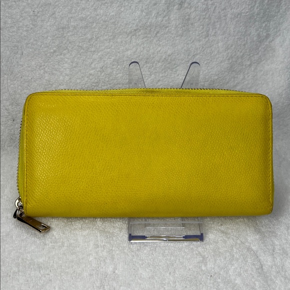 Coach Vibrant Yellow and Cream Leather Wallet - Picture 2 of 12